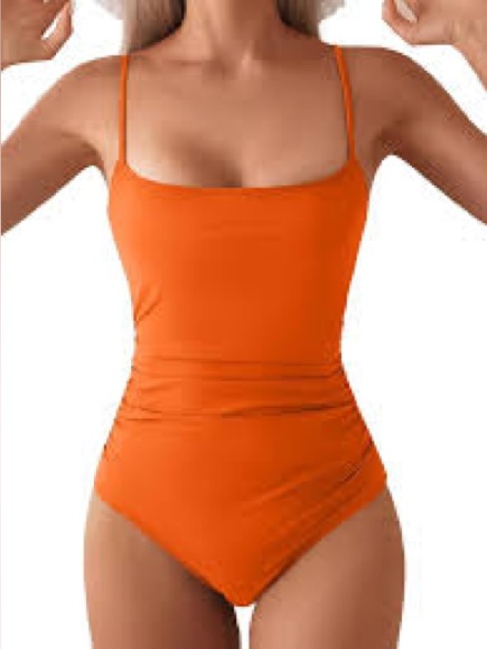 B2prity Women's One Piece Swimsuits Square Neck Tummy Control Ruched Swimwear2X